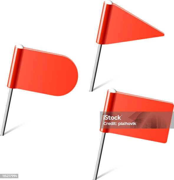 Czerwona Flaga Pin - Stockowe grafiki wektorowe i więcej obrazów Czerwony - Czerwony, Dołączony, Element projektu