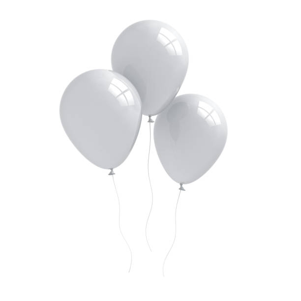 istock White glossy balloons isolated on white background with window reflections 3D rendering 1152183949