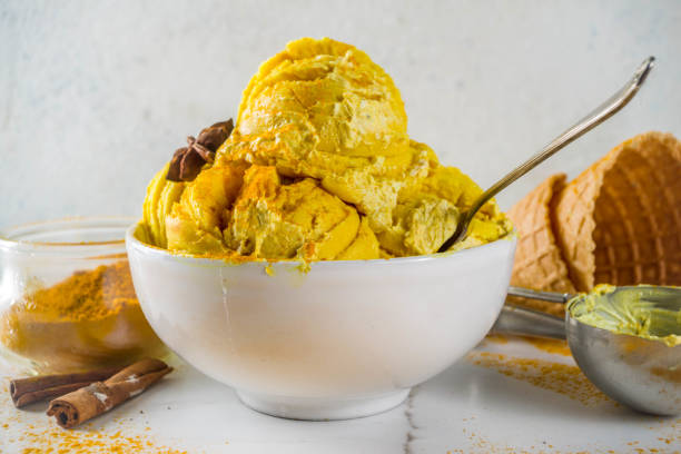 istock Golden cinnamon turmeric ice cream 1152184722