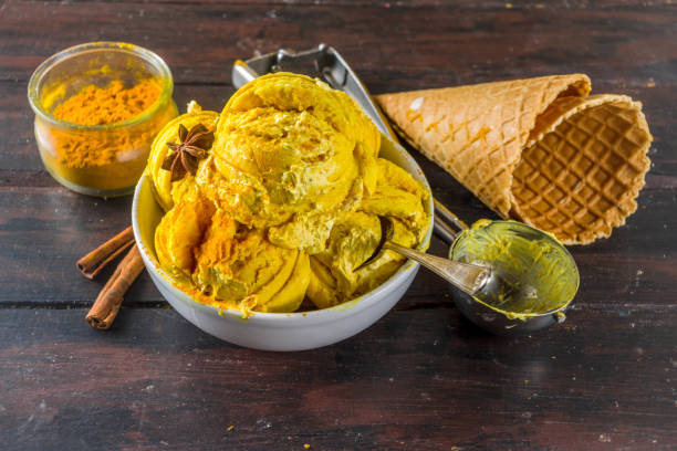 istock Golden cinnamon turmeric ice cream 1152185264