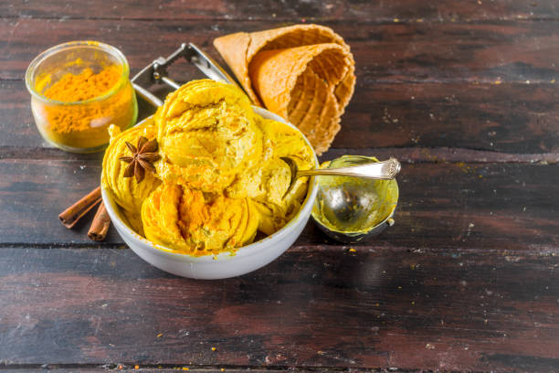 istock Golden cinnamon turmeric ice cream 1152185293