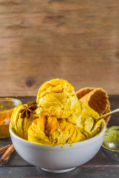 istock Golden cinnamon turmeric ice cream 1152185348
