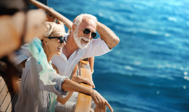 istock Senior couple on a sailing cruise. 1152187485