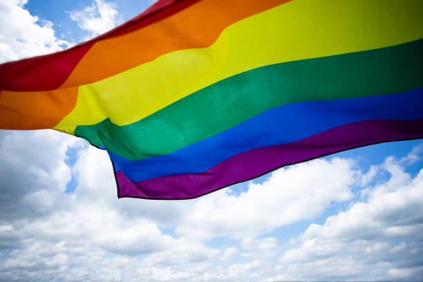 istock Colorful LGBT flag blows in the breez. 1152189370