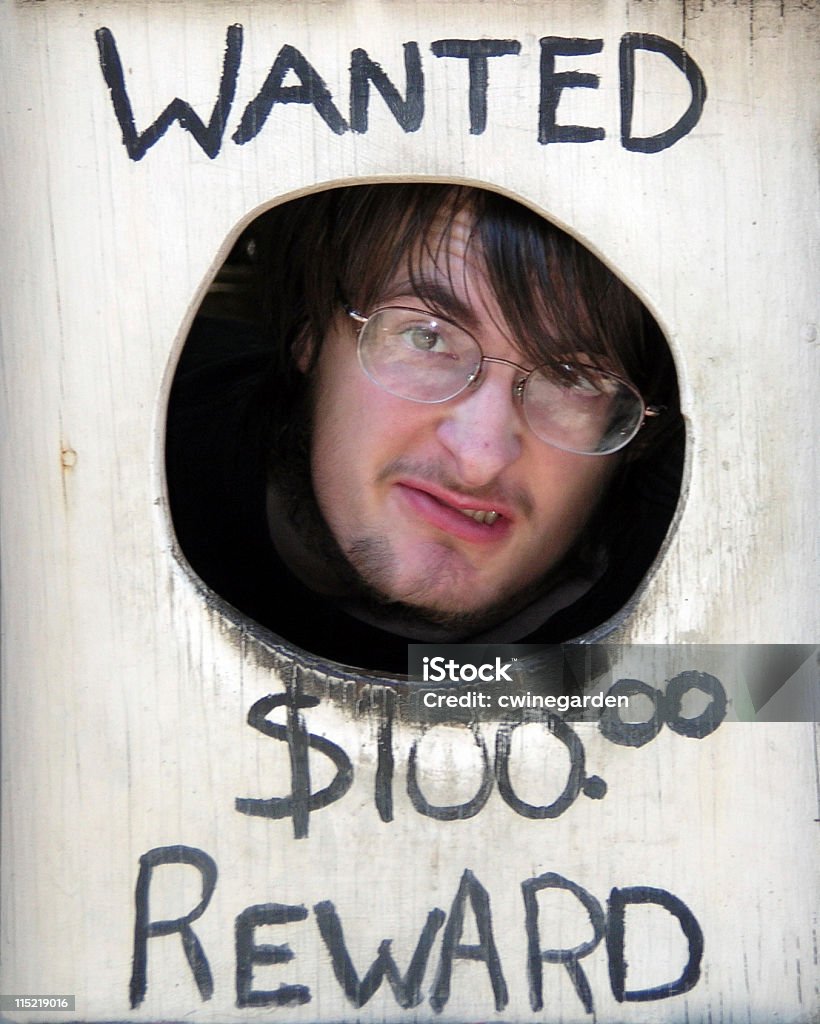 Oeste Selvagem mau Guy Wanted-Póster em inglês - Royalty-free Poster Foto de stock