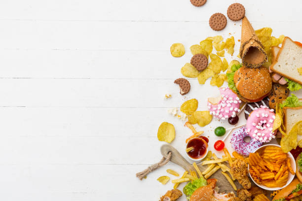 Fast food dish on white background