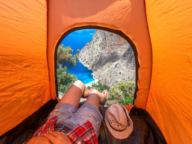 istock Woman camping in the valley. 1152191310