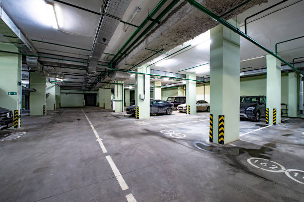 istock Underground garage for cars in a modern premium building 1152191596