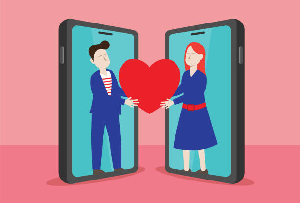 онлайн знакомства - internet dating dating togetherness internet stock illustrations