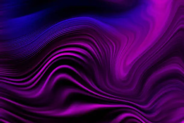 Photo of Marble Purple Blue Black Neon Pattern Abstract Wavy Background Colorful Gradient Marbled Texture