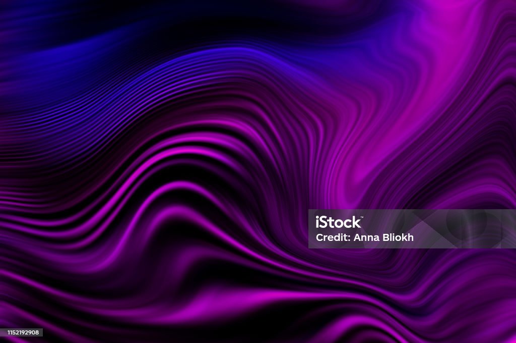 Marble Purple Blue Black Neon Pattern Abstract Wavy Background ...