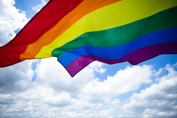 istock Colorful LGBT flag blows in the breez. 1152196203