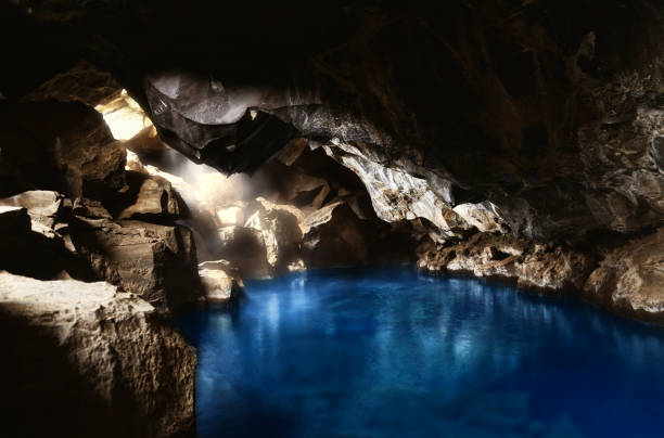 Grjótagjá Cave Iceland grjótagjá thermal spring stock pictures, royalty-free photos & images