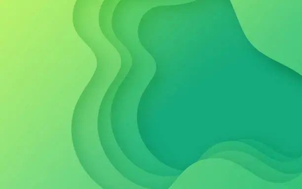 Vector illustration of Green Depth Layers