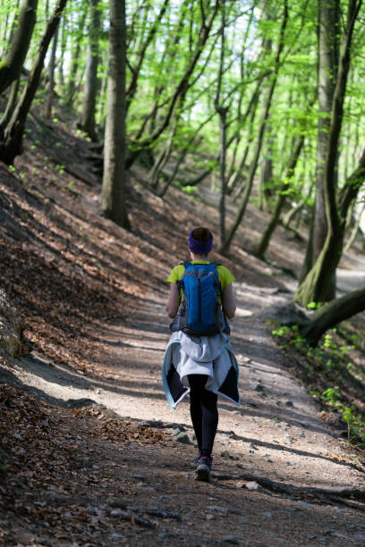 istock Walking tourist in forest 1152205671