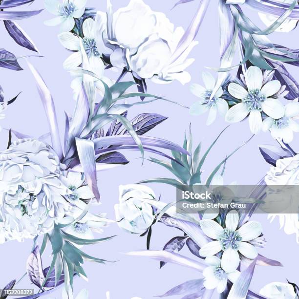 Spring Flowers Bouquet Seamless Pattern Stock Illustration - Download Image Now - Abstract, Art Product, Backgrounds