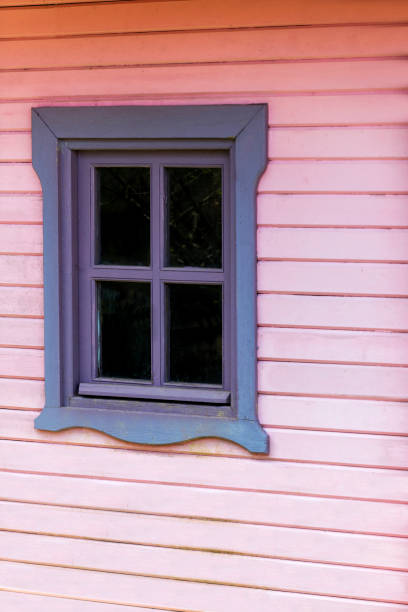 istock Pink Color Old Window and Wood Plank Background 1152212397