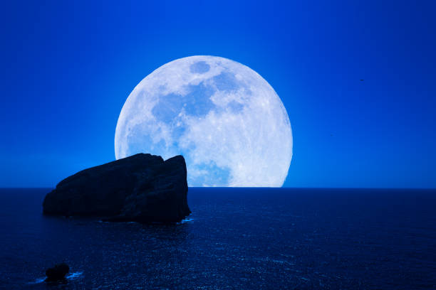 istock Night seascape with super moon 1152212789