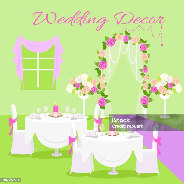 Ceremony Pattern Design Wedding Ceremony Decor Flat Design Vector Concept Stock Illustration ...