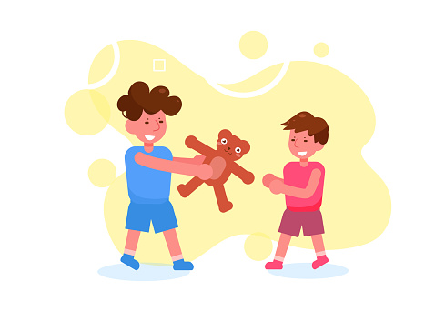 Ilustración de Hermanos Compartiendo Juguete Vector Dibujos Animados Arte Aislado Sobre Fondo Blanco Plana y más Vectores Libres de Derechos de Amistad - iStock Ilustración de Hermanos Compartiendo Juguete Vector Dibujos Animados Arte Aislado Sobre Fondo Blanco Plana y más Vectores Libres de Derechos de Amistad - iStock
