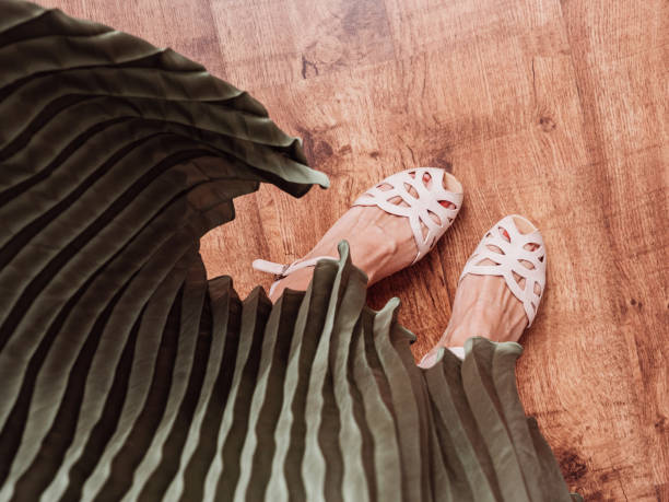 istock Sandal shoes and skirt from above 1152216977