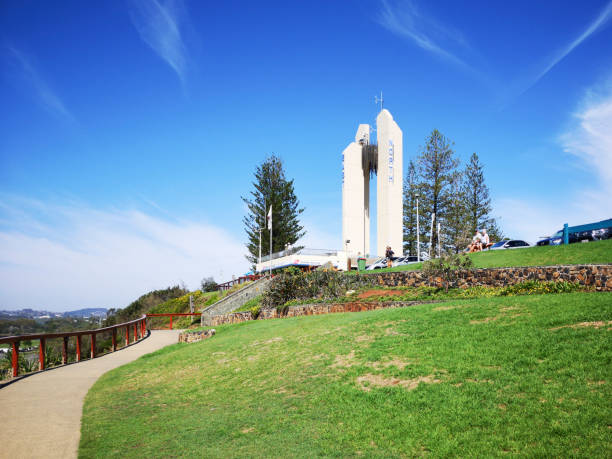 Tweed Heads, Australia: March 24, 2019: Captain Cook Memorial and Lighthouse is located on Point Danger near Tweed Heads. It marks the border between New South Wales and Queensland.