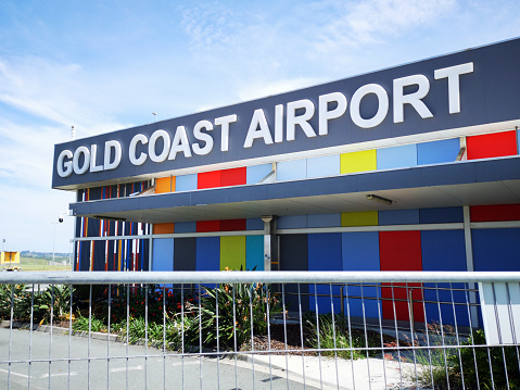 Gold Coast, Australia: March 25, 2019: Gold Coast Airport is an international Australian airport located at the southern end of the Gold Coast and approximately 90 km south of center of Brisbane.