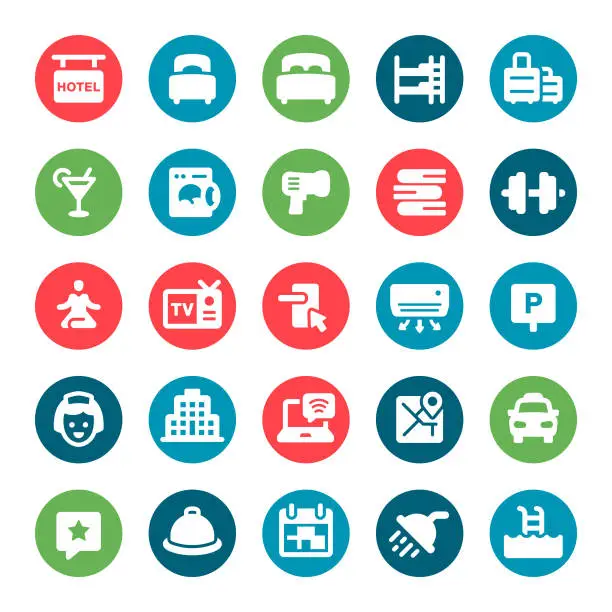 Vector illustration of Hotel Icons