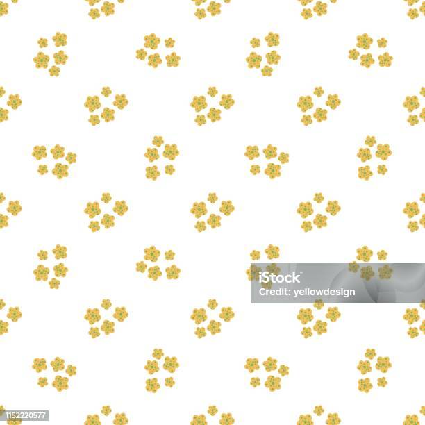 Daisy Field Simple Chamomile Flowers Seamless Pattern Stock Illustration - Download Image Now