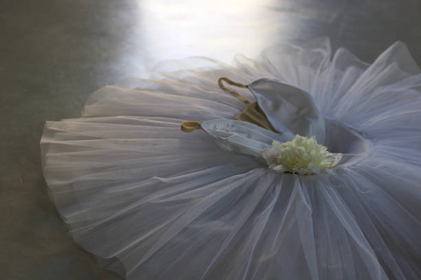 istock white tutu decorated  with white peony for classical ballet 1152222615