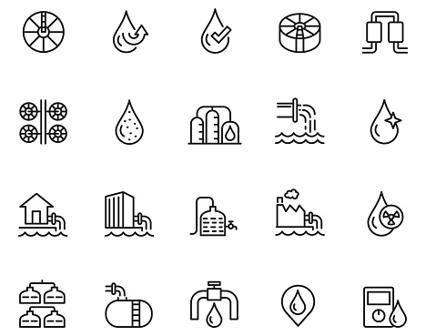 Water treatment icon set , vector illustration