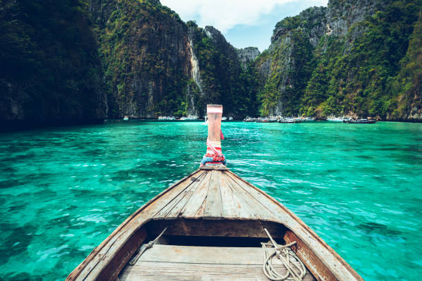 istock Long-tail boat travel to the island,Phi Phi Island,Blue sea 1152228208