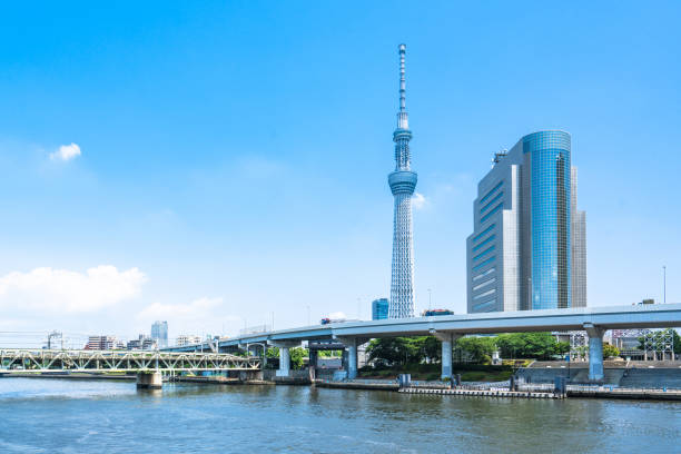 tokyo skytree buildings en sumida cityscape view - skytree fotografías e imágenes de stock