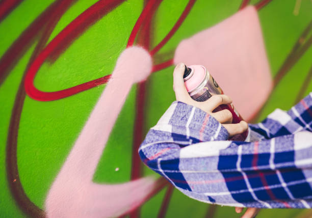istock Painting graffiti on green wall 1152231187
