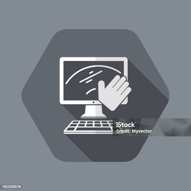 Computer Clean Sign Hand Clean The Computer Monitor Stock Illustration - Download Image Now ...