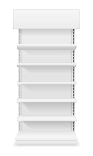 istock shelving rack for store trading with a sign to advertise goods and products empty template for design stock vector illustration 1152238523