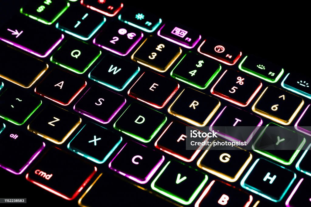 Laptop Notebook Pc Computer Colourful Light Keyboard Isolated On Black Background Cut Out Stock Photo - Download Image Now - iStock Laptop Notebook Pc Computer Colourful Light Keyboard Isolated On Black Background Cut Out Stock Photo - Download Image Now - iStock