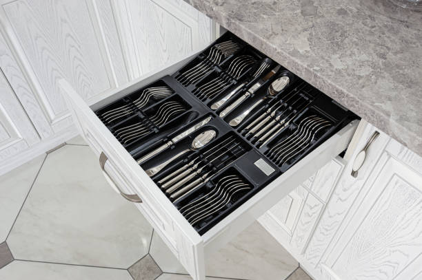 istock drawer with silver cutlery in modern white kitchen 1152238697