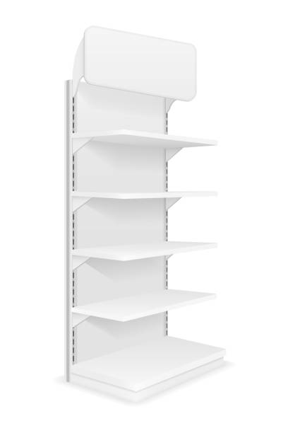 istock shelving rack for store trading with a sign to advertise goods and products empty template for design stock vector illustration 1152238818