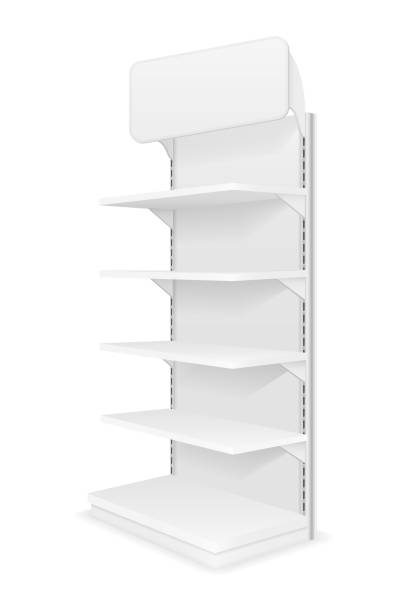 istock shelving rack for store trading with a sign to advertise goods and products empty template for design stock vector illustration 1152238828
