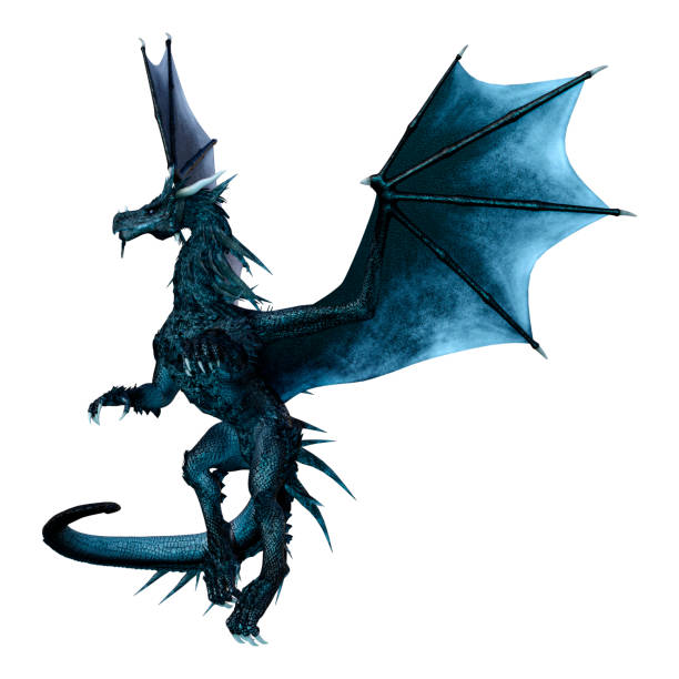 istock 3D illustration fantasy dragon on white 1152243558