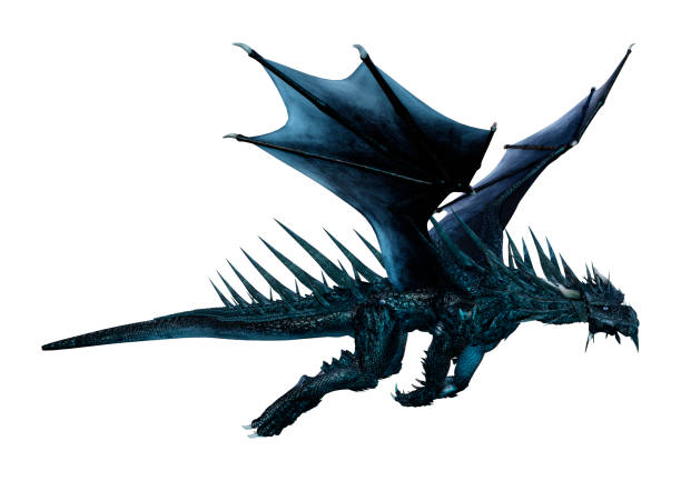istock 3D illustration fantasy dragon on white 1152243569