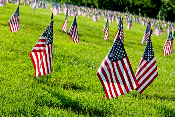istock American flags in Cemetery on U.S. Memorial Day 1152246247