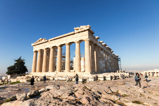 parthenon, atenas, grécia - doric order - fotografias e filmes do acervo