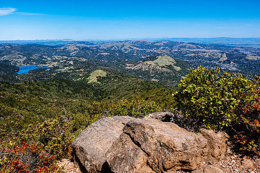 View from Mt Tamalpais, Marin County, California, USA.