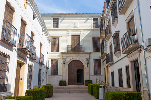 Montilla, Spain - March 2nd, 2019: Garnelo Museum outdoors. It exhibits the biggest collection of paintings by Jose Garnelo painter. Cordoba, Spain