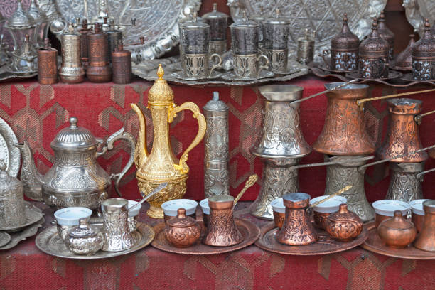 istock Turkish coffee and tea set for sale 1152265510