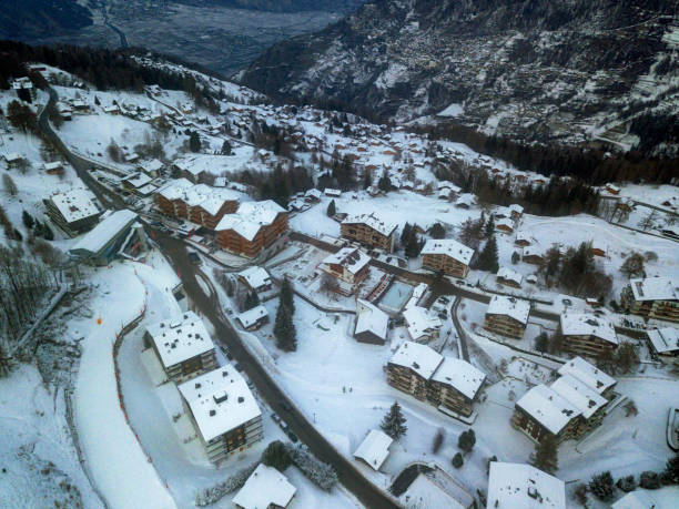 istock Aerial perspective over La Tzoumaz 1152268880