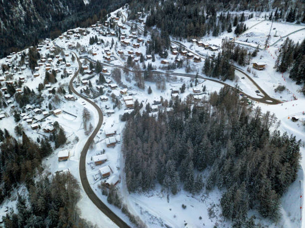 istock Aerial perspective over La Tzoumaz 1152269509