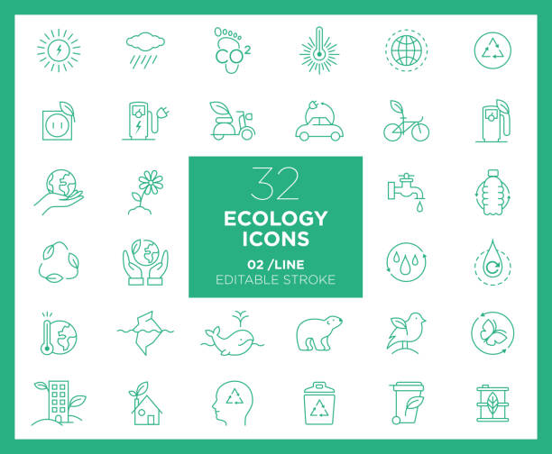 illustrations, cliparts, dessins animés et icônes de ensemble d’icônes d’écologie en ligne - animal powered vehicle